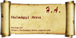 Halmágyi Anna névjegykártya