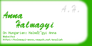 anna halmagyi business card